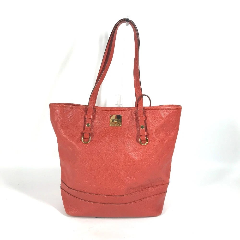 LOUIS VUITTON MONOGRAMEMPREINTE CITADINPM SHOULDER: LOUIS VUITTON MonogramEmpreinte CitadinPM Shoulder Brand: LOUIS VUITTON Type/Style: Shoulder Bag Material: MonogramEmpreinteLeather Color: Red Size: W10.6?H12.8?D5.7inch / W27cm?H32.5cm?D14.5cm