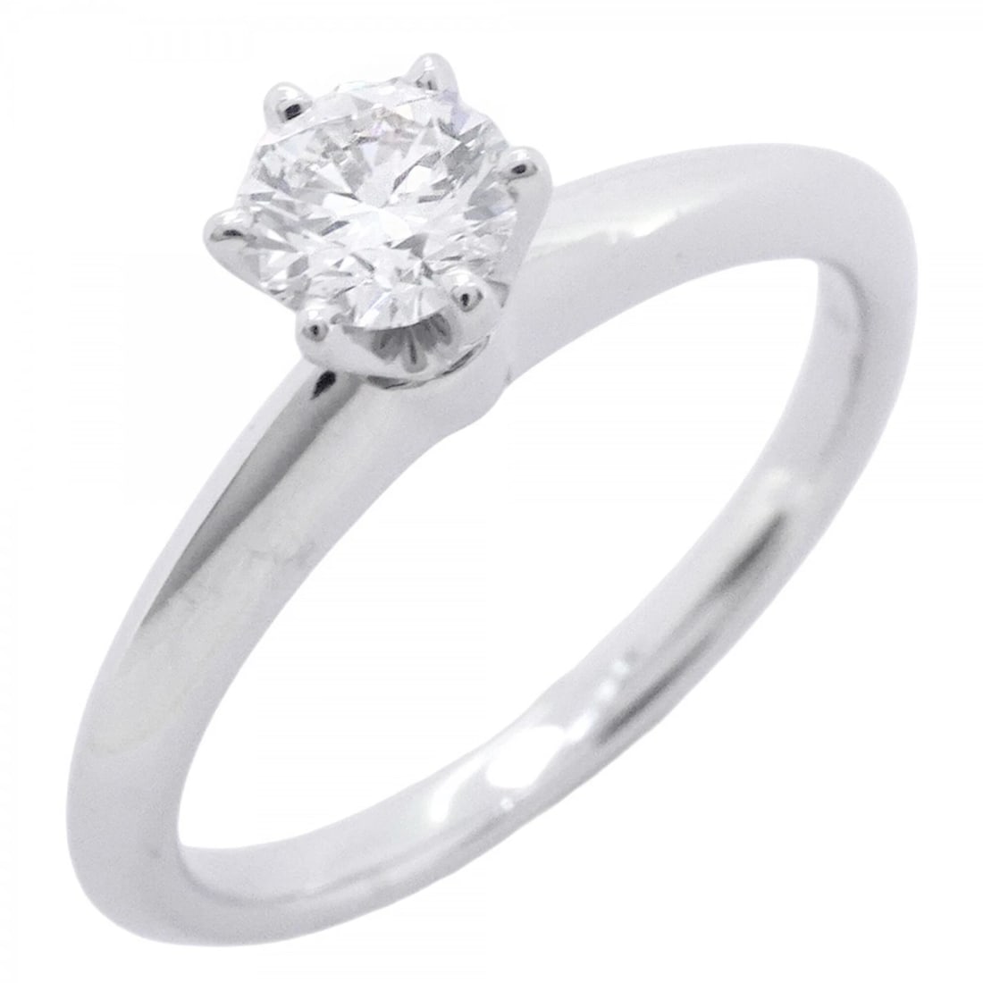 TIFFANY & CO. SOLITAIRE RING, 1PD (ONE DIAMOND), PT950 PLATINUM: Tiffany & Co. Solitaire Ring, 1PD (One Diamond), Pt950 Platinum Brand: Tiffany Type/Style: Band Ring Material: Platinum 950 Color: Platinum Size: US 4 Accessories: None Accessories Notice: