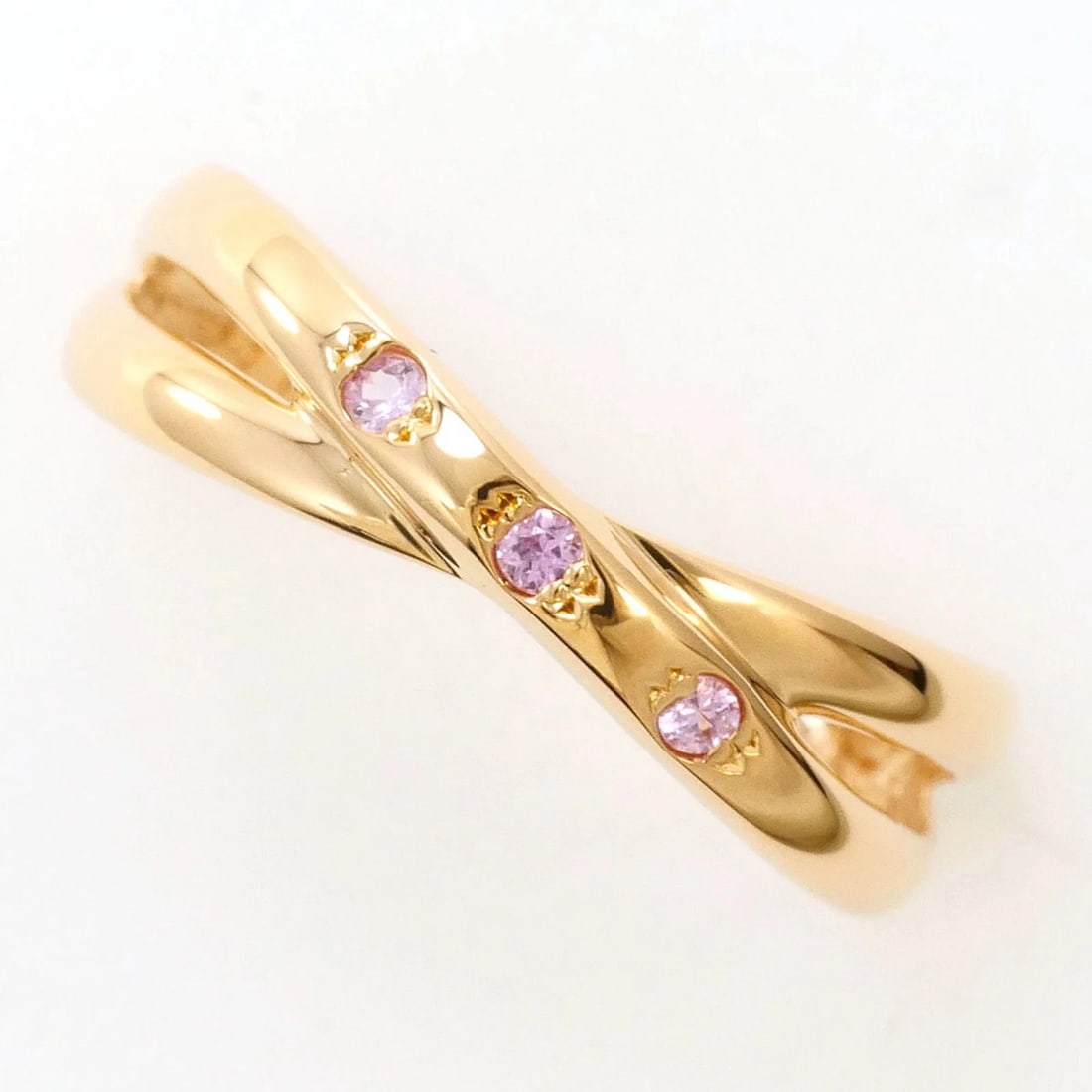 18K (18-KARAT GOLD) PINK GOLD RING: 18K (18-karat gold) Pink Gold Ring Brand: Unbranded Type/Style: Band Ring Material: Pink gold (18K), Main Stone/Creation Sapphire Color: Pink, Pink gold Size: US 4.5 Accessories: None Acce
