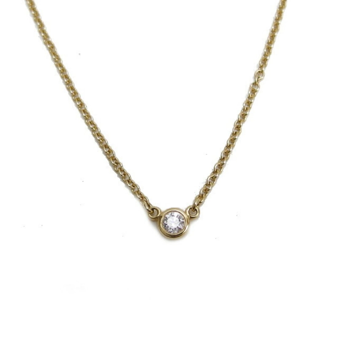 TIFFANY & CO. 1P DIAMOND BY THE YARD NECKLACE, 18K YELLOW GOLD: Tiffany & Co. 1P Diamond By the Yard Necklace, 18K Yellow Gold Brand: Tiffany Type/Style: Necklace Material: Yellow gold (18K) Color: Yellow gold Size: Neck Circumference 40 cm / 15.74'' Pendant Size 