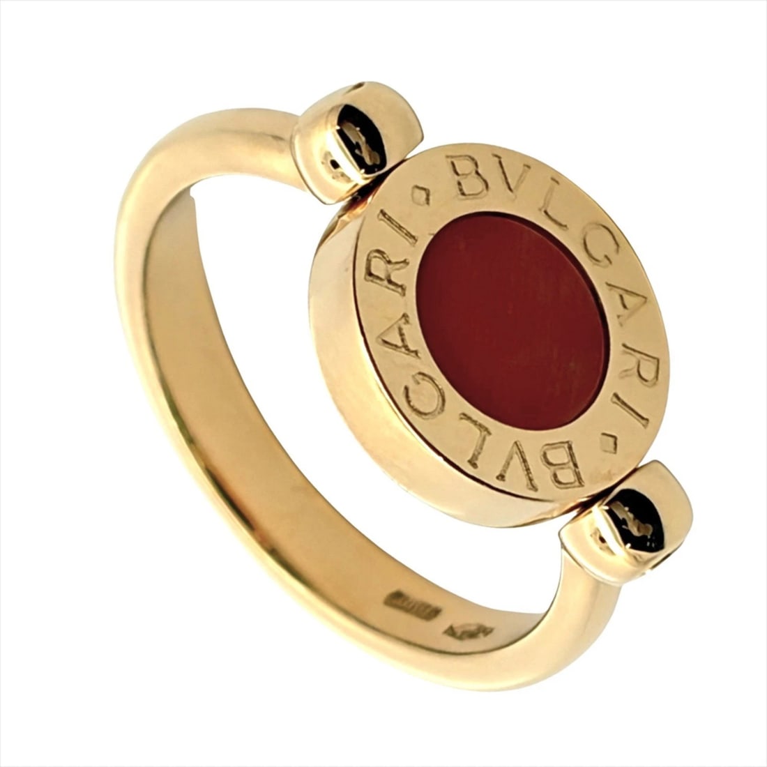 BVLGARI FLIP RING, 18K YELLOW GOLD: Bvlgari Flip Ring, 18K Yellow Gold Brand: Bvlgari Type/Style: Band Ring Material: Yellow gold (18K), Main Stone/Creation Onyx Color: Yellow gold Size: US 4.5 Accessories: None Accessories Notice: