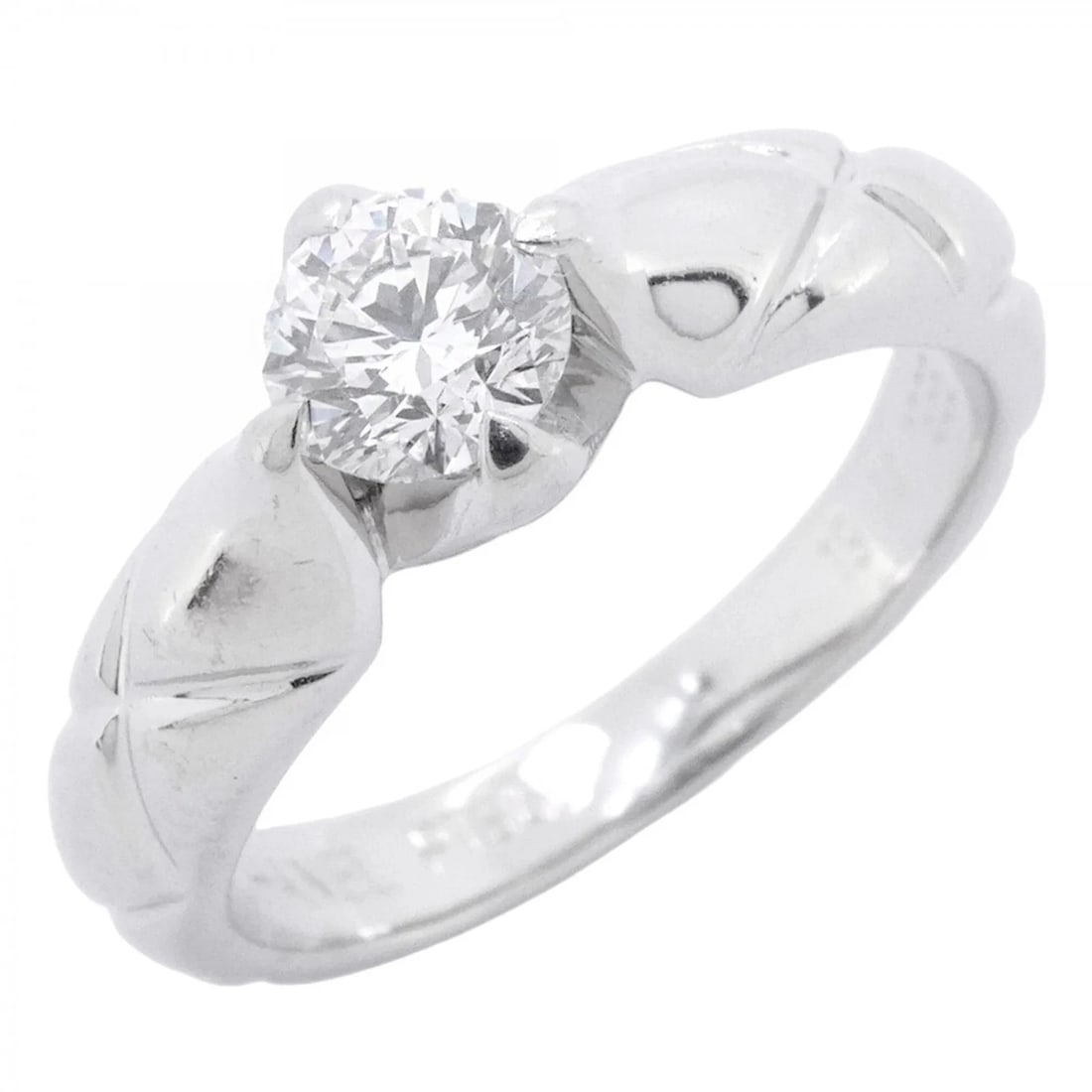 CHANEL MATELASSE RING, 1PD (PT950) PLATINUM DIAMOND (1 of 4)