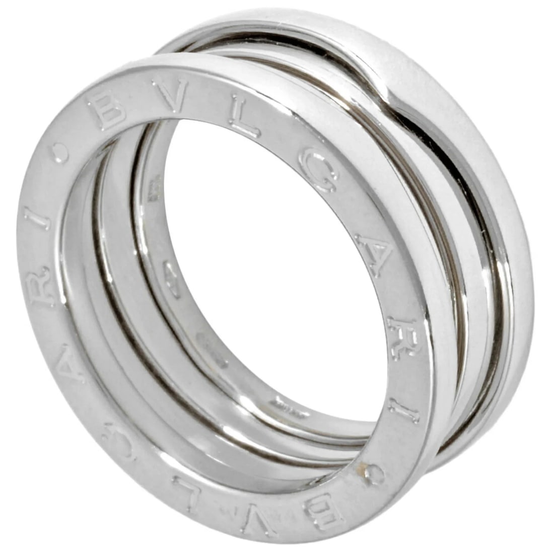 BVLGARI B.ZERO1 3-BAND RING 18KWG WHITE GOLD: BVLGARI B.zero1 3-Band Ring 18KWG White Gold Brand: Bvlgari Type/Style: Band Ring Material: Color: White Gold Size: US 6.5 Accessories: None Accessories Notice: When purchasing pre-owned goods,