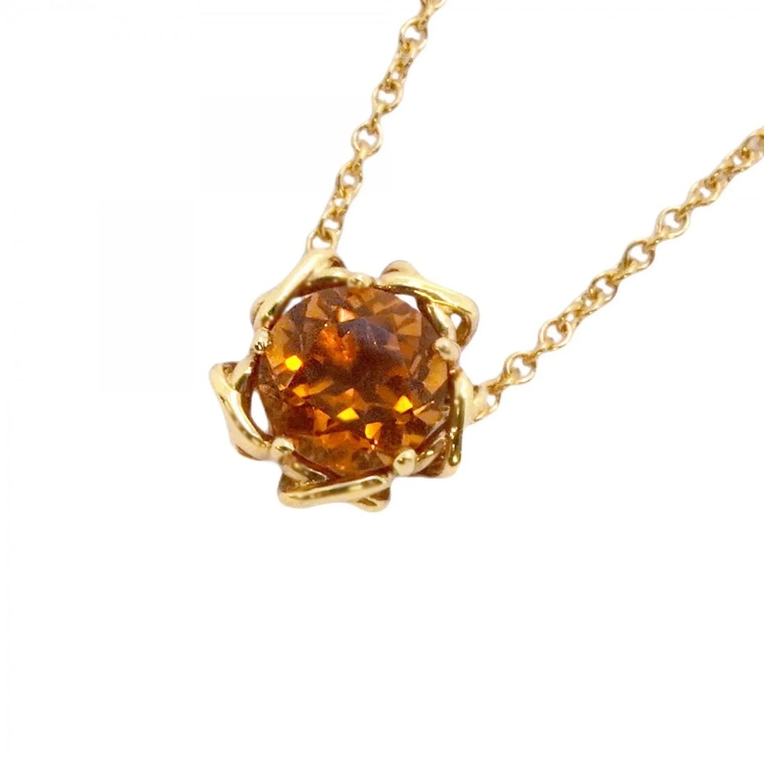 TIFFANY & CO. NECKLACE, 18K YELLOW GOLD: Tiffany & Co. Necklace, 18K Yellow Gold Brand: Tiffany Type/Style: Necklace Material: Yellow gold (18K), Main Stone/Creation Citrine Color: Orange Size: Neck Circumference 40.5 cm / 15.94'' Pendant