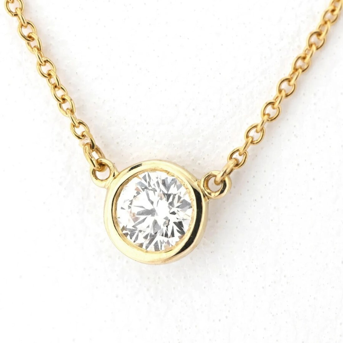 TIFFANY & CO. BY THE YARD SINGLE DIAMOND NECKLACE (1 of 3)