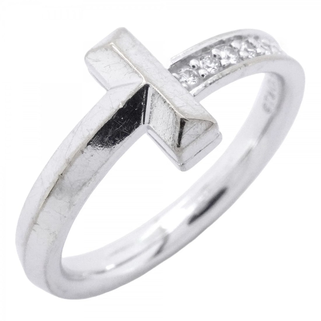 TIFFANY & CO. T ONE RING, 18K WHITE GOLD, DIAMOND (1 of 4)
