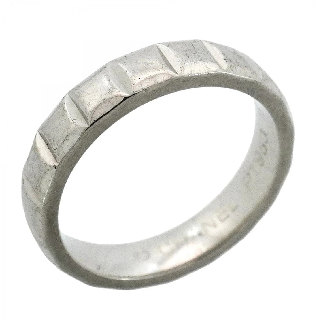 CHANEL RING, CHOCOLATE, PT950 PLATINUM: Chanel Ring, Chocolate, Pt950 Platinum Brand: Chanel Type/Style: Band Ring Material: Platinum 950 Color: Platinum Size: US 3.5 Accessories: None Accessories Notice: When purchasing pre-owned goods,
