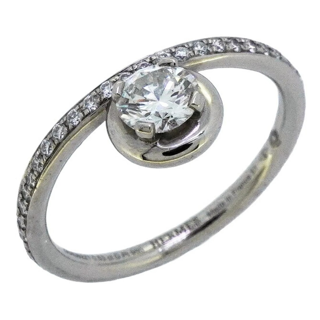 HERMES PETIT JETE RING, PLATINUM 950, DIAMOND: Hermes Petit Jete Ring, Platinum 950, Diamond Brand: Hermes Type/Style: Band Ring Material: Platinum 950 Color: Platinum Size: US 6 Accessories: None Accessories Notice: When purchasing pr