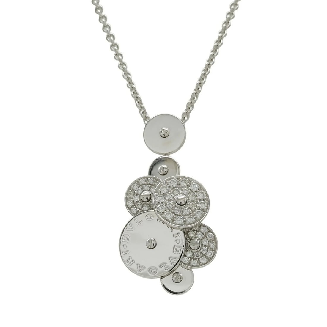 BVLGARI CYCLADI NECKLACE PENDANT 18KWG 750WG: Bvlgari Cycladi Necklace Pendant 18KWG 750WG Brand: Bvlgari Type/Style: Necklace Material: White gold (18K), Main Stone/Creation Natural Color: White Size: Neck Circumference 45 cm / 17.71'' Stone Siz