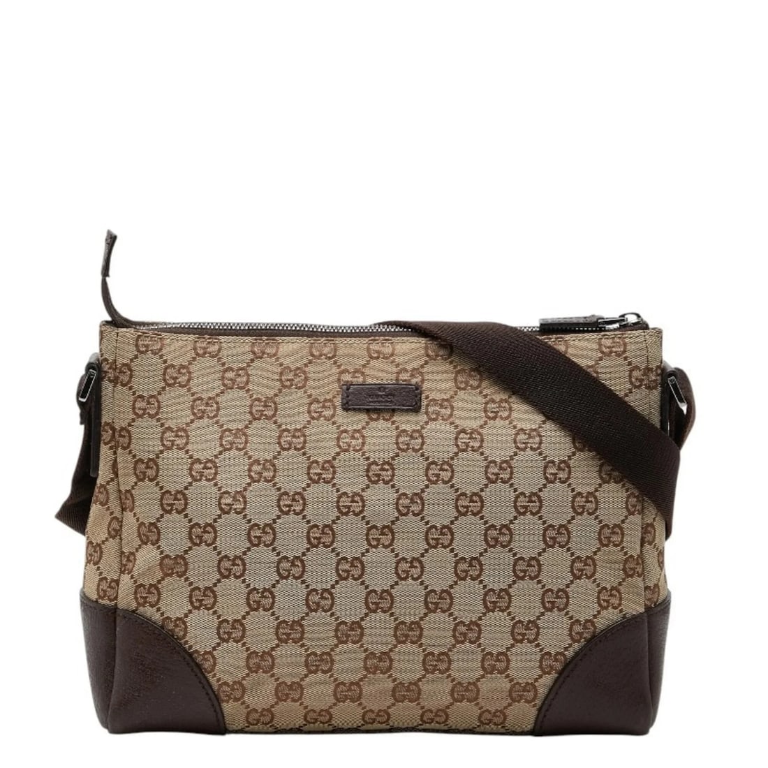 GUCCI GG CANVAS CROSSBODY SHOULDER BAG: Gucci GG Canvas Crossbody Shoulder Bag Brand: Gucci Type/Style: Shoulder bag Material: Canvas , Leather Color: Brown Size: (HxWxD) 21cm x 27cm x 9cm / 8.26'' x 10.62'' x 3.54'' Accessories: None