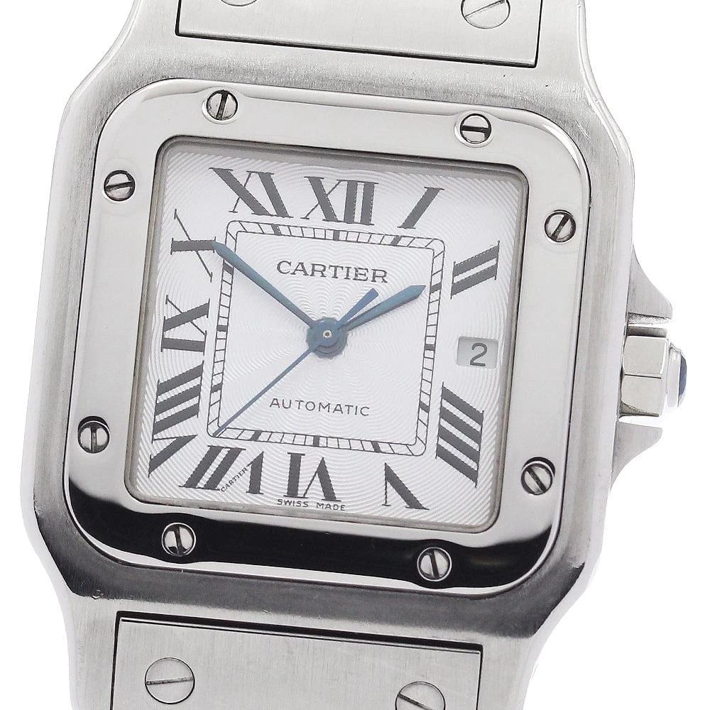 CARTIER SANTOS GALBEE LM AUTOMATIC WATCH: CARTIER Santos Galbee LM Automatic Watch Brand: CARTIER Type/Style: Wristwatch Material: Band Material Stainless Steel, Case Material Stainless Steel Color: Band Color Silver, Case Color Silver, Dial