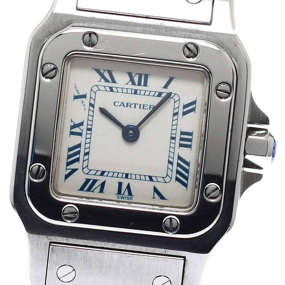 CARTIER SANTOS GALBEE SM QUARTZ WATCH: CARTIER Santos Galbee SM Quartz Watch Brand: CARTIER Type/Style: Wristwatch Material: Band Material Stainless Steel, Case Material Stainless Steel Color: Band Color Silver, Case Color Silver, Dial