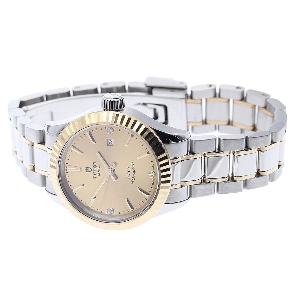 TUDOR STYLE DIAMOND AUTOMATIC WATCH - 2