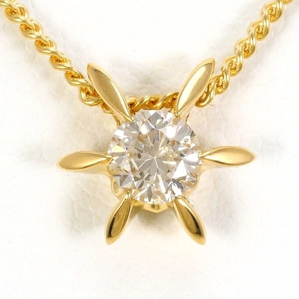 NECKLACE K18/YELLOW GOLD: Necklace K18/Yellow Gold Brand: No Brand Type/Style: Necklace Material: K18/Yellow Gold, Main Stone/Creation Diamond Color: Yellow Gold Size: Total length around 9 x 0.4" (Top and chain are not