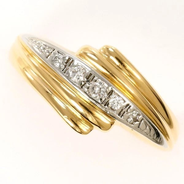 RING PT900/PLATINUM K18/YELLOW GOLD: Ring PT900/Platinum K18/Yellow Gold Brand: No Brand Type/Style: Ring Material: PT900/Platinum K18/Yellow Gold, Main Stone/Creation Diamond Color: YG,Silver Size: US 8 Accessories: None Acc