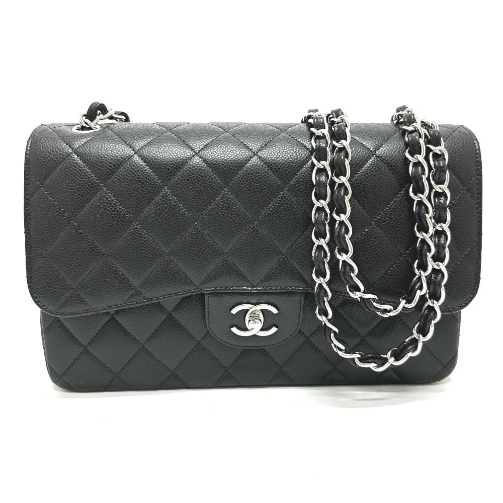 UNCHANEL JUMBO MATELASSE30 W FLAPS CHAIN BAG: UNCHANEL Jumbo Matelasse30 W flaps chain bag Brand: CHANEL Type/Style: Shoulder Bag Material: Caviar Leather Color: Black Size: W11.8?H7.5?D3.5inch / W30cm?H19cm?D9cm Handle: 29.1inch / 74cm Acces