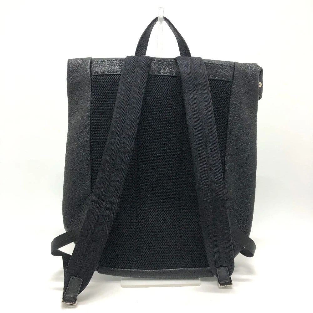 FENDI BACKPACK LEATHER BLACK/SILVERHARDWARE - 2