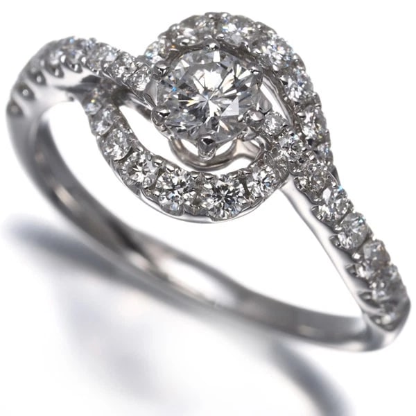 DIAMOND RING 18K 750 WHITE GOLD (1 of 5)