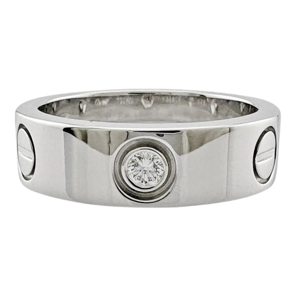 CARTIER K18 WHITE GOLD DIAMOND: CARTIER K18 white gold diamond Brand: CARTIER Type/Style: Ring Material: K18 white gold, Main Stone/Creation NATURAL Color: Silver Size: US6 Accessories: None Accessories Notice: When purc