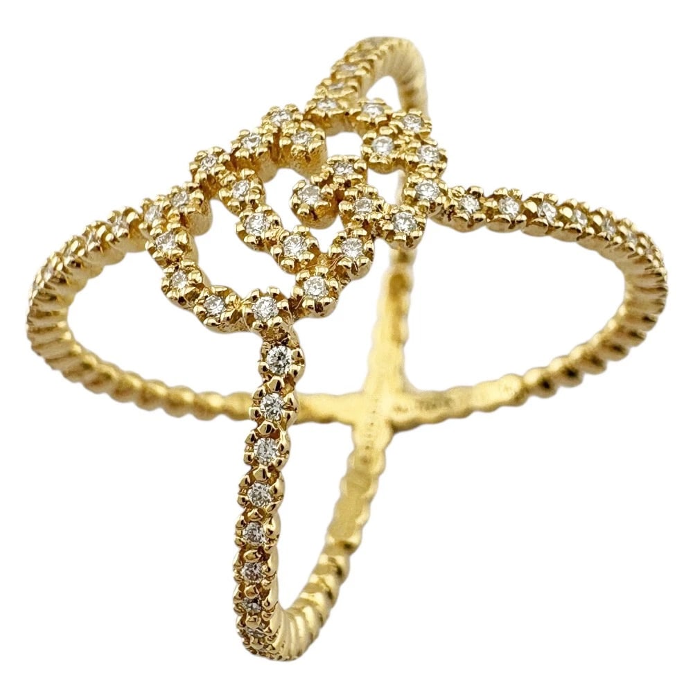 GUCCI RING K18 YELLOW GOLD DIAMOND: GUCCI Ring K18 yellow gold diamond Brand: GUCCI Type/Style: Ring Material: K18 yellow gold, Main Stone/Creation NATURAL Color: gold Size: US 6 1/2 Accessories: None Accessories Notice: Whe