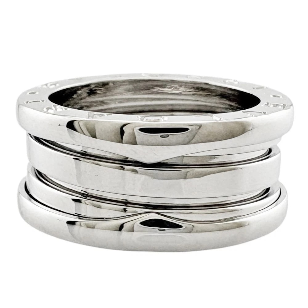 BVLGARI RING K18 WHITE GOLD: BVLGARI Ring K18 white gold Brand: BVLGARI Type/Style: Ring Material: K18 white gold Color: Silver Size: US 4 3/4 Accessories: None Accessories Notice: When purchasing pre-owned goods, please refer