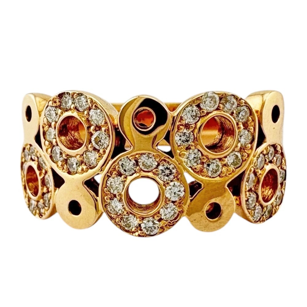 RING K18 PINK GOLD DIAMOND: Ring K18 Pink Gold diamond Brand: Unbranded Type/Style: Ring Material: K18 Pink Gold, Main Stone/Creation NATURAL Color: Pink gold Size: US 6 3/4 Accessories: None Accessories Notice: When purchasing