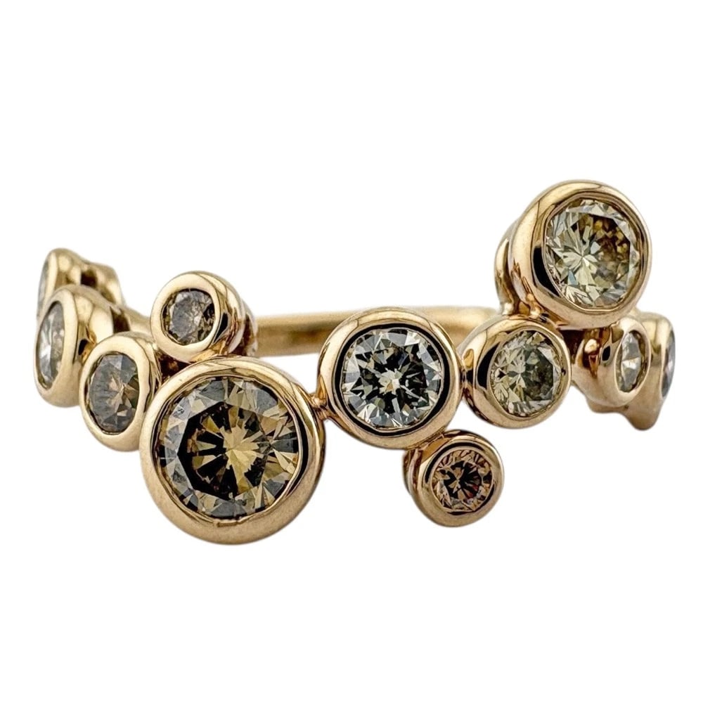 KASHIKEY RING K18 GOLD DIAMOND BROWN DIAMOND: KASHIKEY Ring K18 Gold diamond Brown Diamond Brand: KASHIKEY Type/Style: Ring Material: K18 Gold, Main Stone/Creation NATURAL Color: gold Size: US 5 3/4 Accessories: None Accessories Notice: When