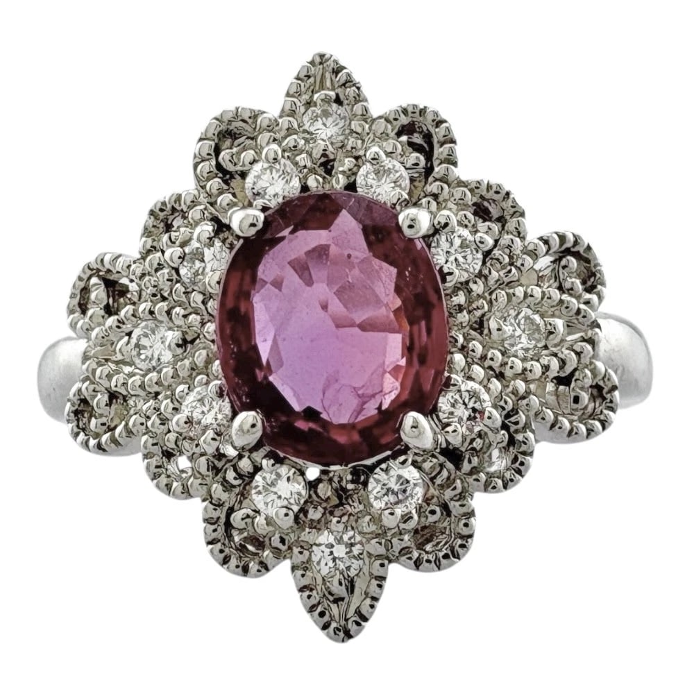 RING PT900PLATINUM RUBY DIAMOND - 2