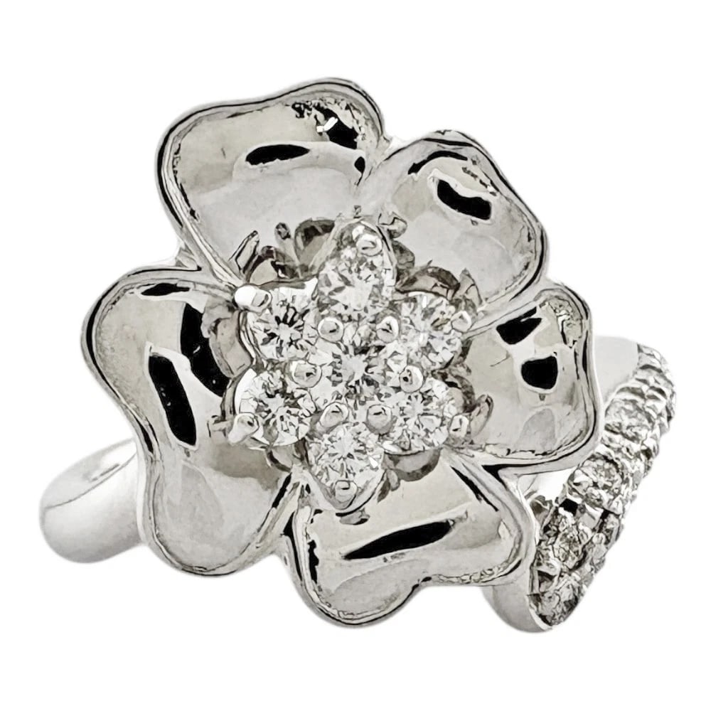 RING K18 WHITE GOLD DIAMOND: Ring K18 white gold diamond Brand: Unbranded Type/Style: Ring Material: K18 white gold, Main Stone/Creation NATURAL Color: Silver Size: US5 Accessories: None Accessories Notice: When purch