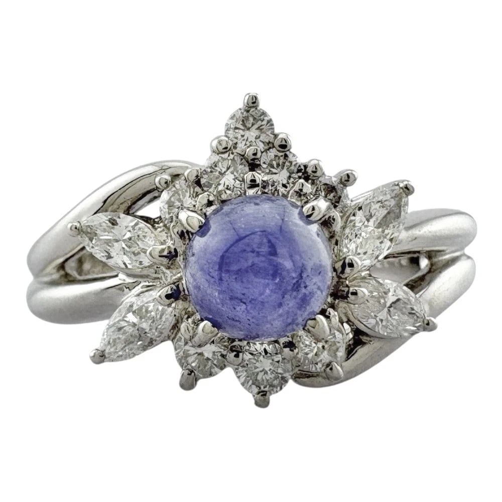 RING PT900PLATINUM SAPPHIRE DIAMOND: Ring Pt900Platinum sapphire diamond Brand: Unbranded Type/Style: Ring Material: Pt900Platinum, Main Stone/Creation sapphire/diamond Color: Silver Size: US 5 3/4 Accessories: None Accessories Notice: