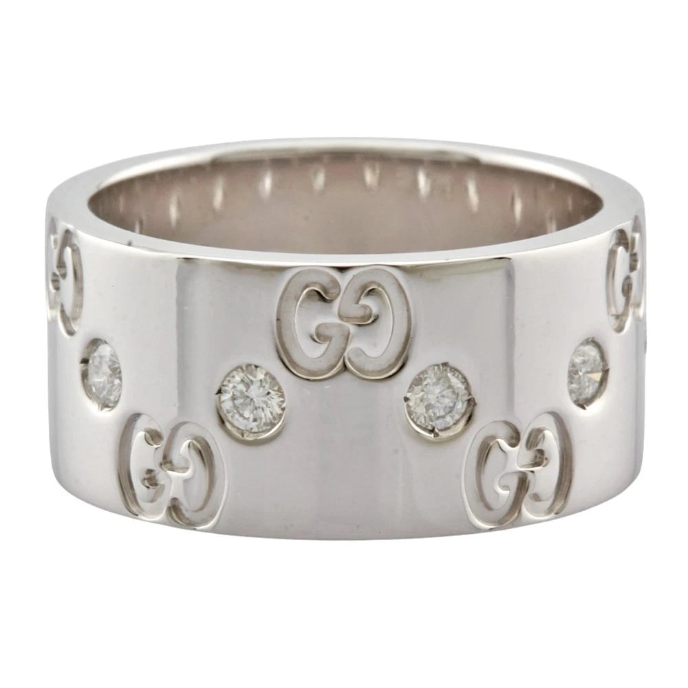 GUCCI RING K18 WHITE GOLD DIAMOND (1 of 4)