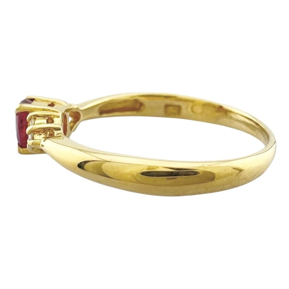 RING K18 YELLOW GOLD RUBY DIAMOND - 2