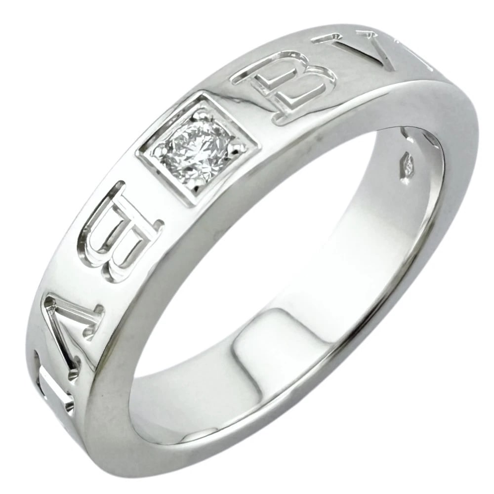 BVLGARI RING K18 WHITE GOLD DIAMOND: BVLGARI Ring K18 white gold diamond Brand: BVLGARI Type/Style: Ring Material: K18 white gold, Main Stone/Creation NATURAL Color: Silver Size: US 4 1/4 Accessories: None Accessories Notice: When