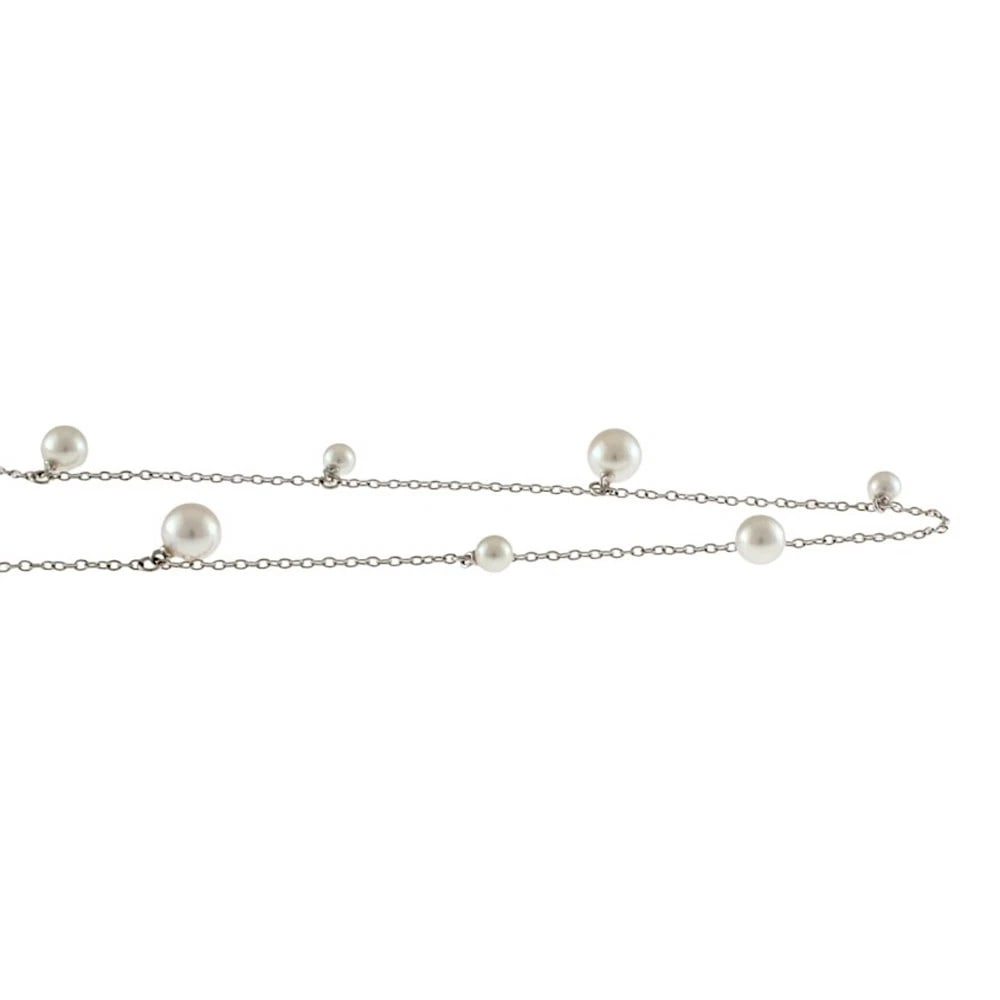 MIKIMOTO NECKLACE K18 WHITE GOLD PEARL PEARL LONG STATION (1 of 4)