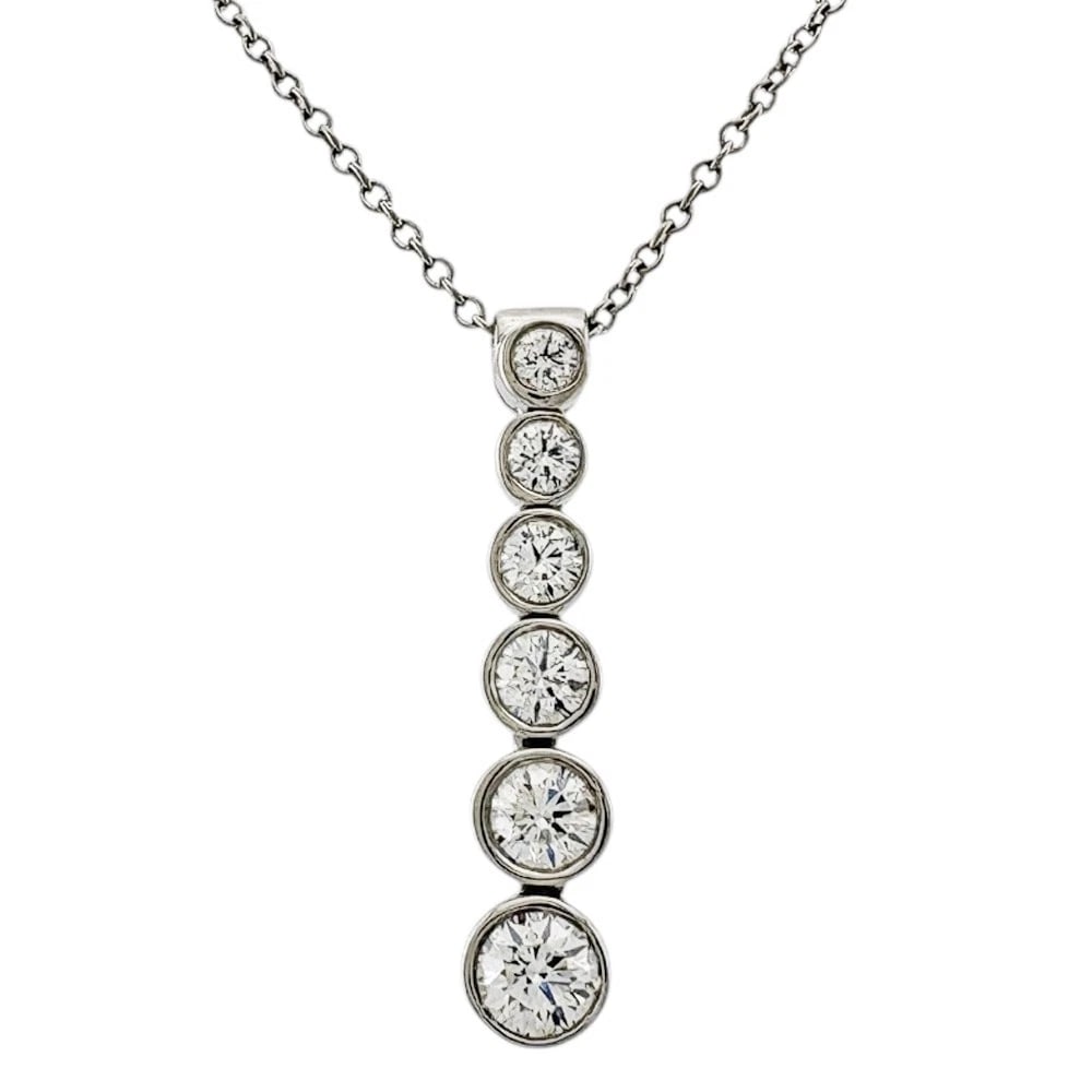 TIFFANY&CO. NECKLACE PT950PLATINUM DIAMOND: TIFFANY&Co. Necklace Pt950Platinum diamond Brand: Tiffany&co. Type/Style: Necklace Material: Pt950Platinum, Main Stone/Creation Natural Color: Silver Size: Total Length:41cm Chain width:1.0mm