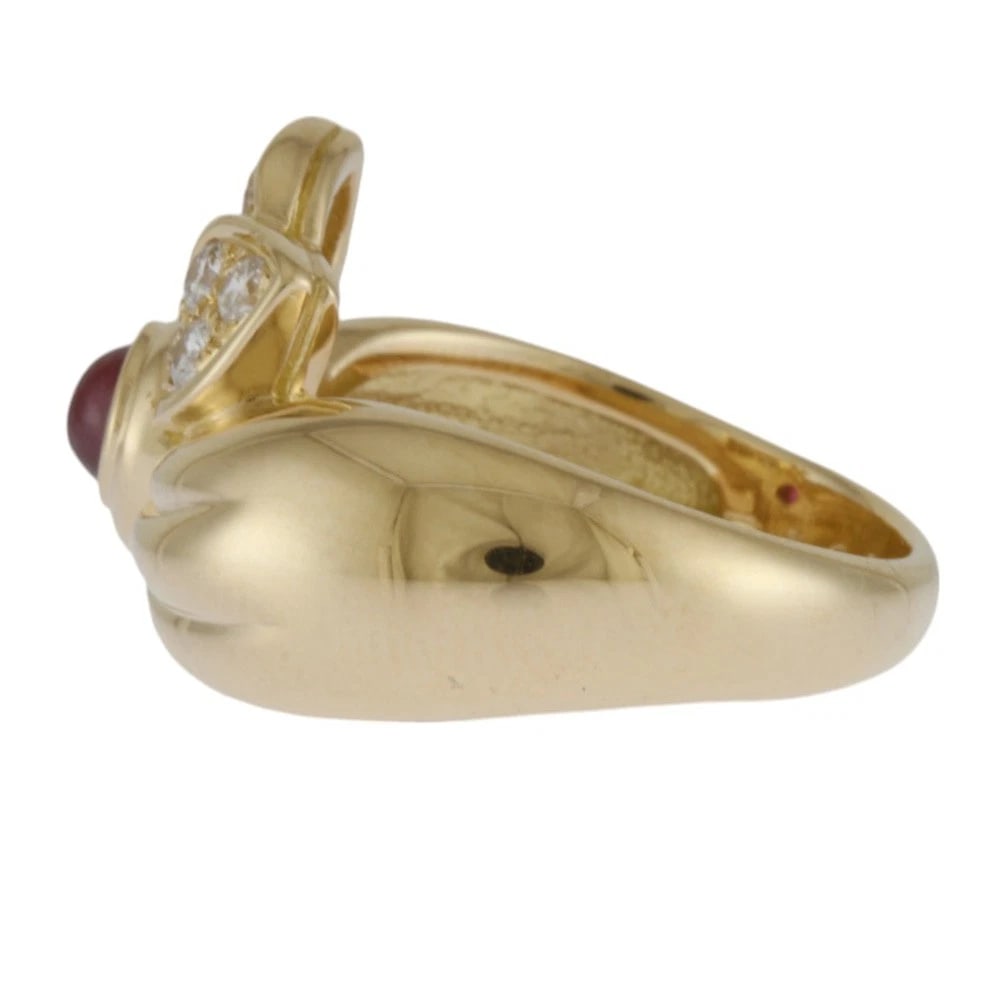 CHRISTIAN DIOR RING K18 YELLOW GOLD DIAMOND RUBY - 2