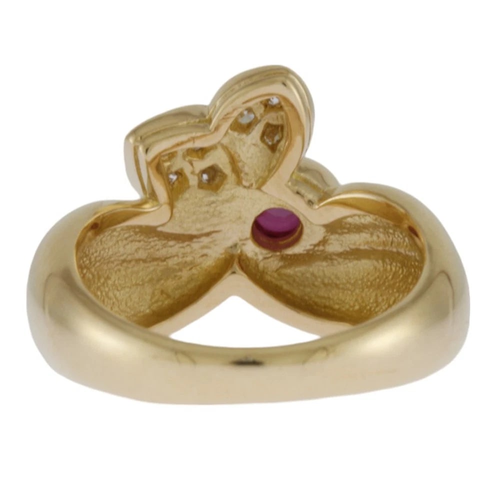 CHRISTIAN DIOR RING K18 YELLOW GOLD DIAMOND RUBY - 3