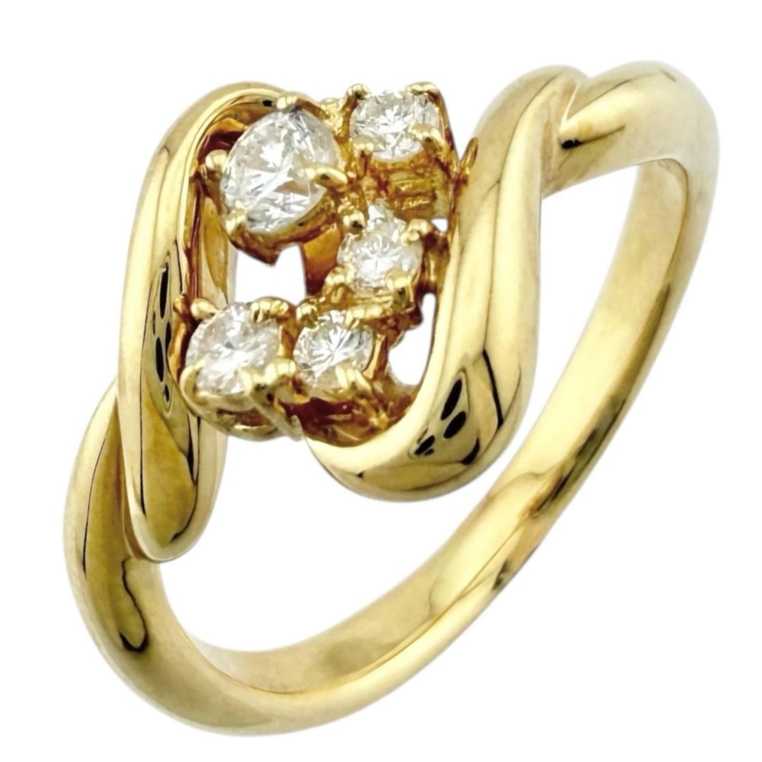 RING K18 YELLOW GOLD DIAMOND: Ring K18 yellow gold diamond Brand: Unbranded Type/Style: Ring Material: K18 yellow gold, Main Stone/Creation Natural Color: gold Size: US 6 3/4 Accessories: None Accessories Notice: When
