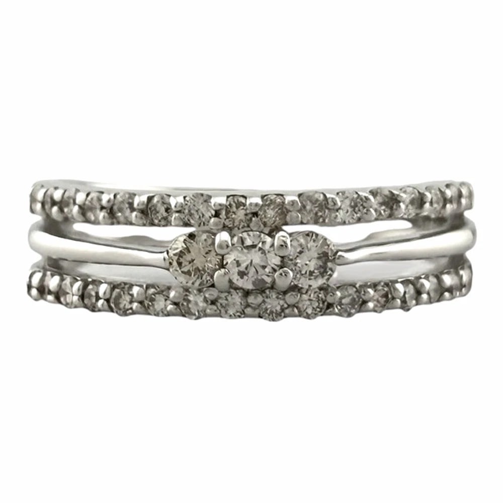 RING K18 WHITE GOLD DIAMOND: Ring K18 white gold diamond Brand: Unbranded Type/Style: Ring Material: K18 white gold, Main Stone/Creation Natural Color: Silver Size: US 5 3/4 Accessories: None Accessories Notice: When