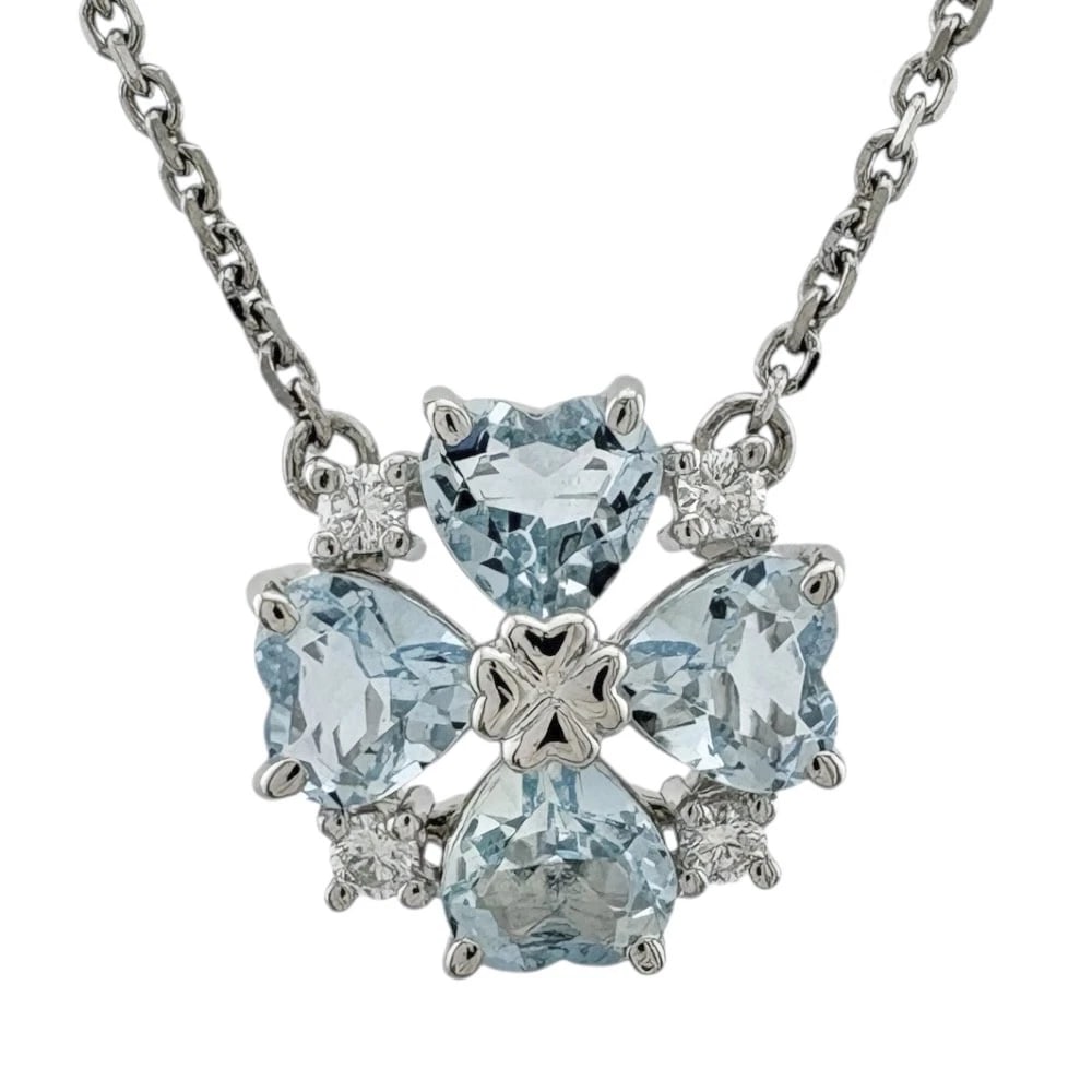 TASAKI NECKLACE PT900PLATINUM AQUAMARINE DIAMOND: TASAKI Necklace Pt900Platinum Aquamarine diamond Brand: TASAKI Type/Style: Necklace Material: Pt900Platinum, Main Stone/Creation Aquamarine/diamond Color: Silver Size: Total Length:40cm Chain width:1.
