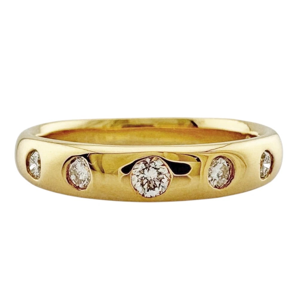 RING K18 YELLOW GOLD DIAMOND: Ring K18 yellow gold diamond Brand: Unbranded Type/Style: Ring Material: K18 Gold, Main Stone/Creation Natural Color: gold Size: US 5 3/4 Accessories: None Accessories Notice: When purchas