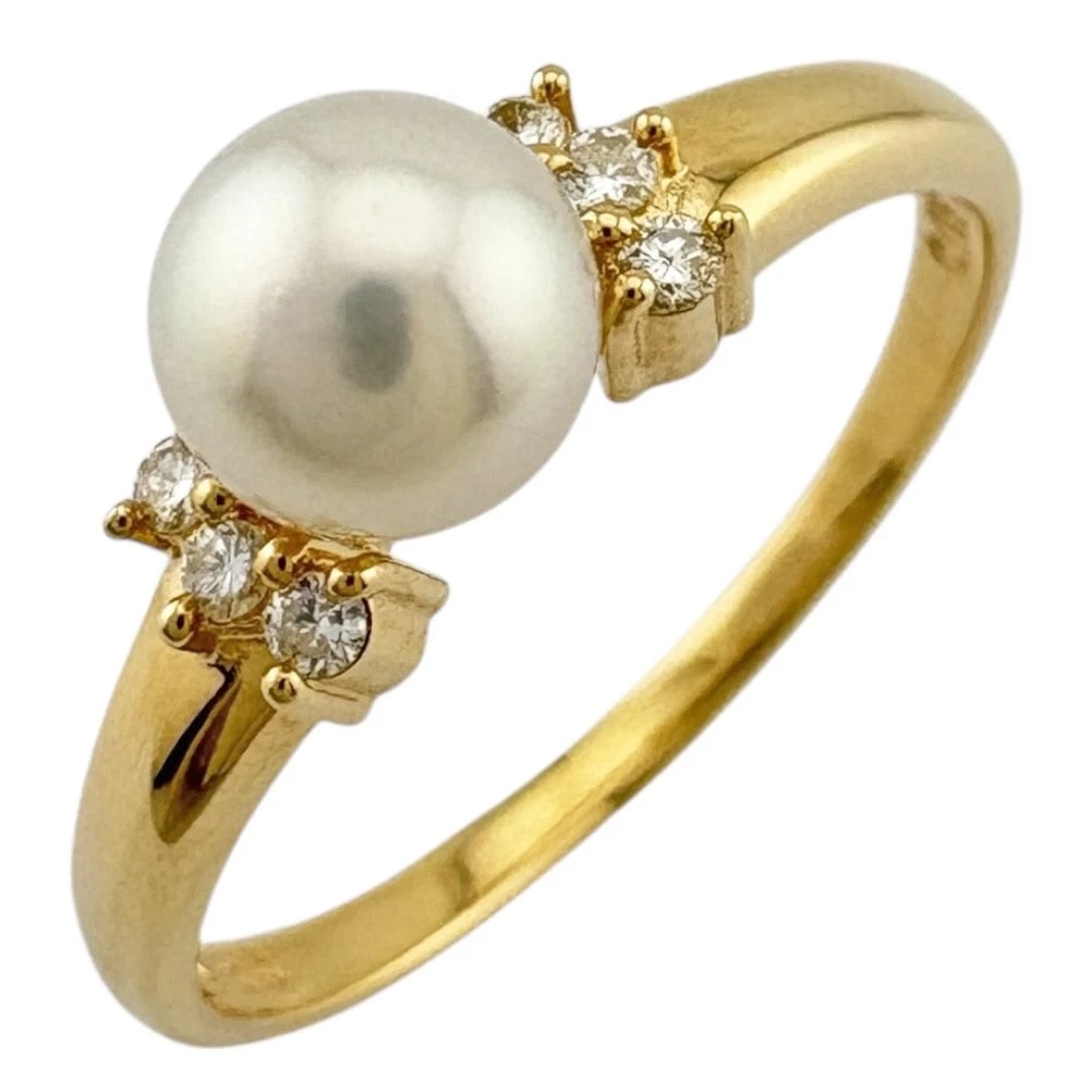 TASAKI RING K18 YELLOW GOLD PEARL DIAMOND: TASAKI Ring K18 yellow gold Pearl diamond Brand: TASAKI Type/Style: Ring Material: K18 yellow gold, Main Stone/Creation Pearl/Diamond Color: gold Size: US 5 3/8 Accessories: None Accessories Notice: