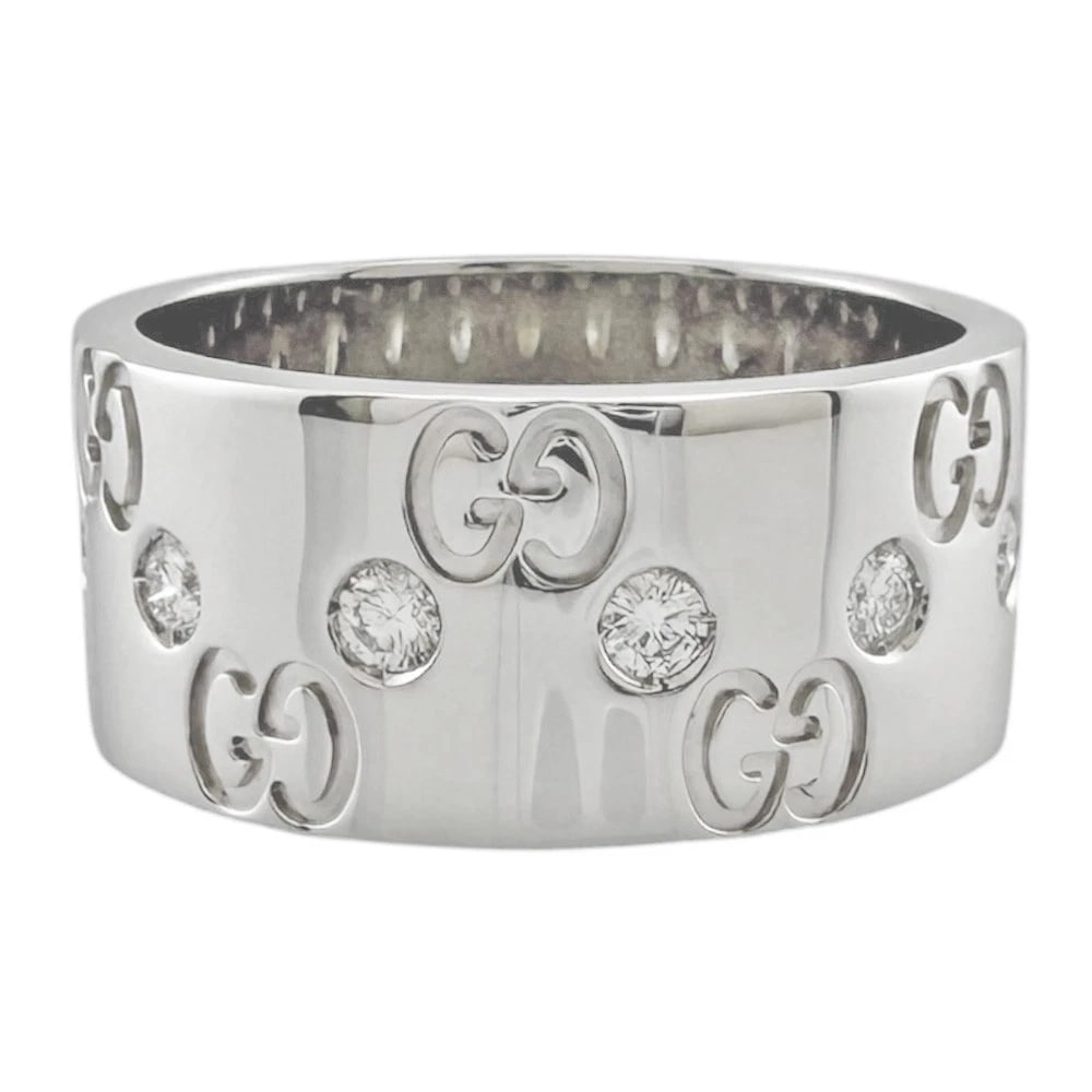 GUCCI RING K18 WHITE GOLD DIAMOND (1 of 2)