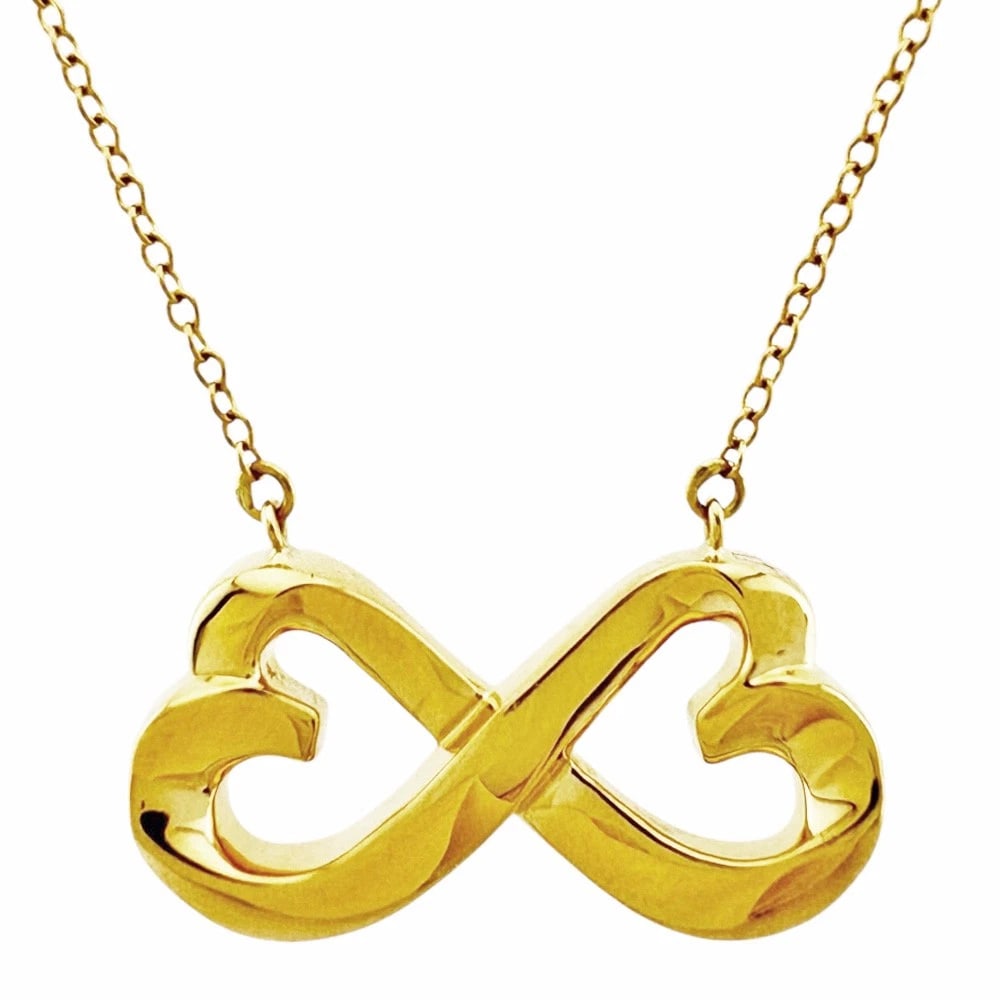 TIFFANY&CO. NECKLACE K18 YELLOW GOLD DOUBLE RUBBING (1 of 7)