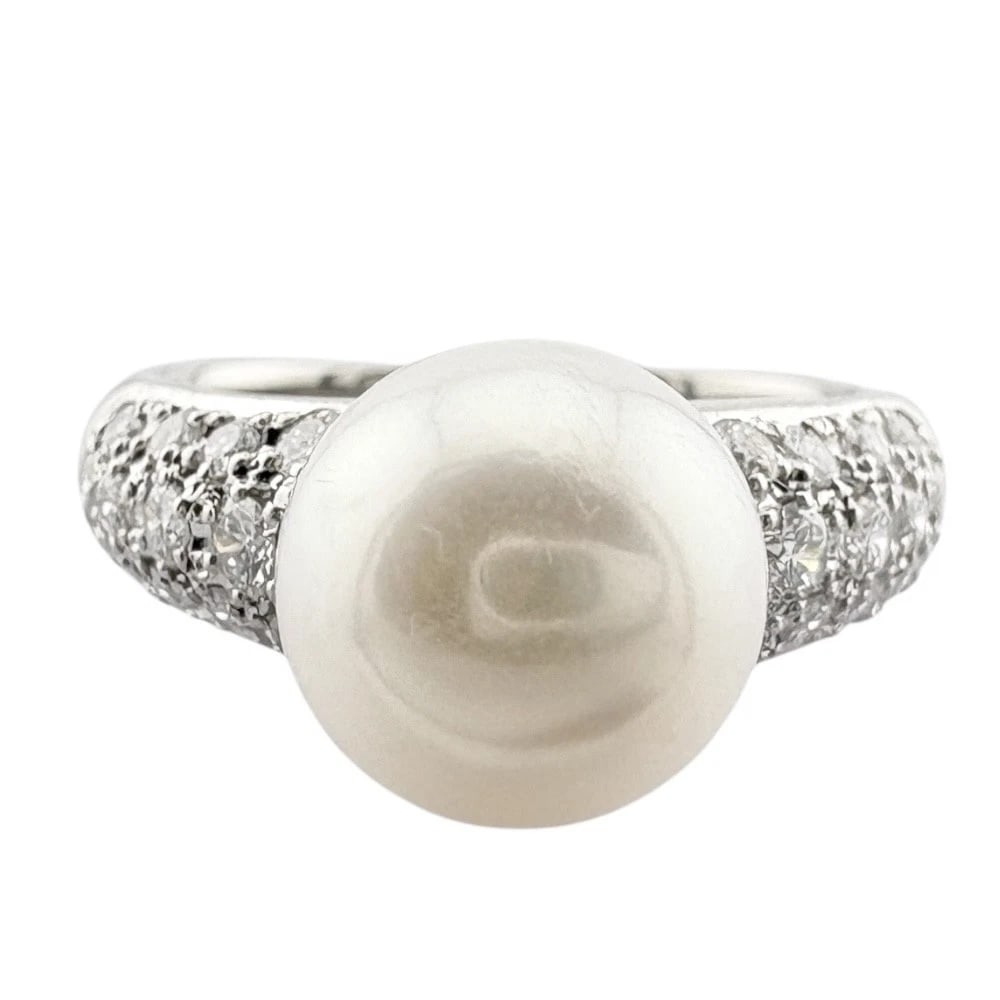RING PT900PLATINUM PEARL DIAMOND: Ring Pt900Platinum Pearl diamond Brand: Unbranded Type/Style: Ring Material: Pt900Platinum, Main Stone/Creation Pearl /diamond Color: Silver Size: US 5 3/4 Accessories: None Accessories No