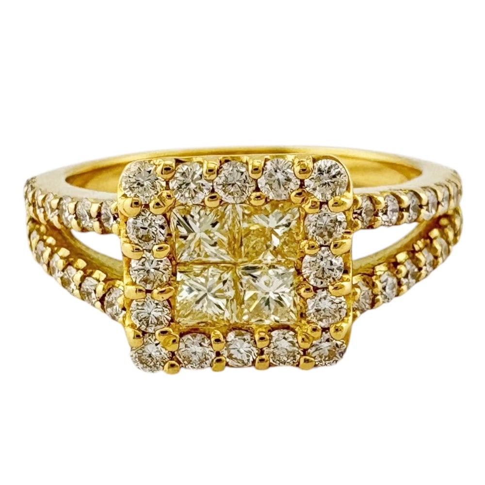 RING K18 YELLOW GOLD DIAMOND - 2