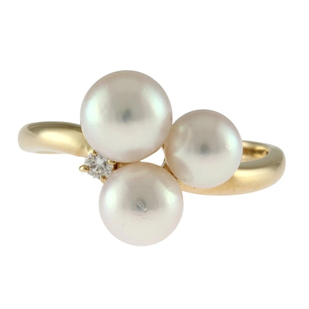 TASAKI RING K18 YELLOW GOLD PEARL DIAMOND: TASAKI Ring K18 yellow gold Pearl diamond Brand: TASAKI Type/Style: Ring Material: K18 yellow gold, Main Stone/Creation Pearl/ diamond Color: gold Size: US 5 3/4 Accessories: None Accessories Notice: