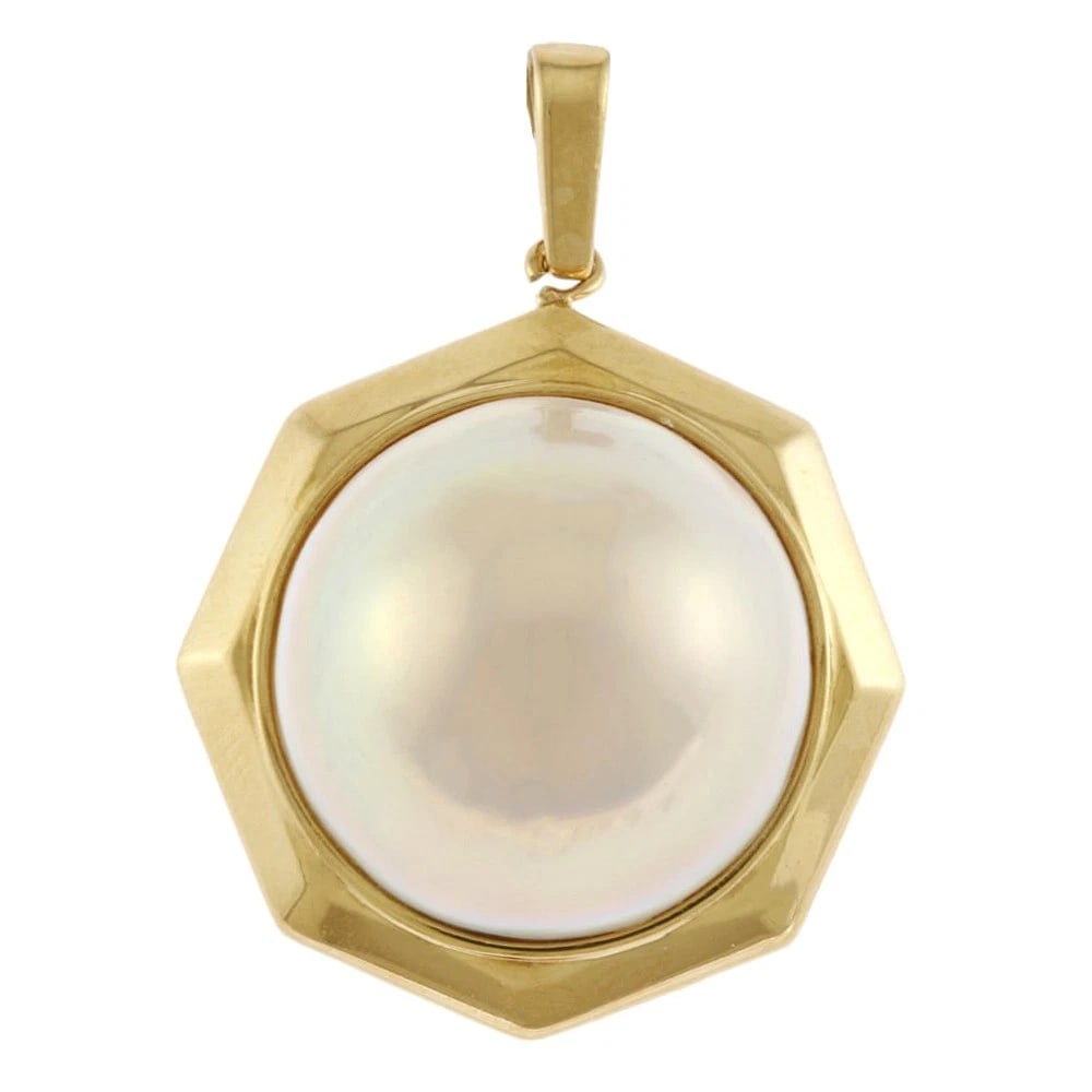 TASAKI PENDANT TOP K18 YELLOW GOLD MABE PEARL (1 of 4)