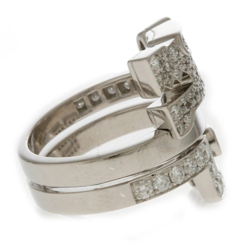 CARTIER RING K18 WHITE GOLD RUBY DIAMOND - 3