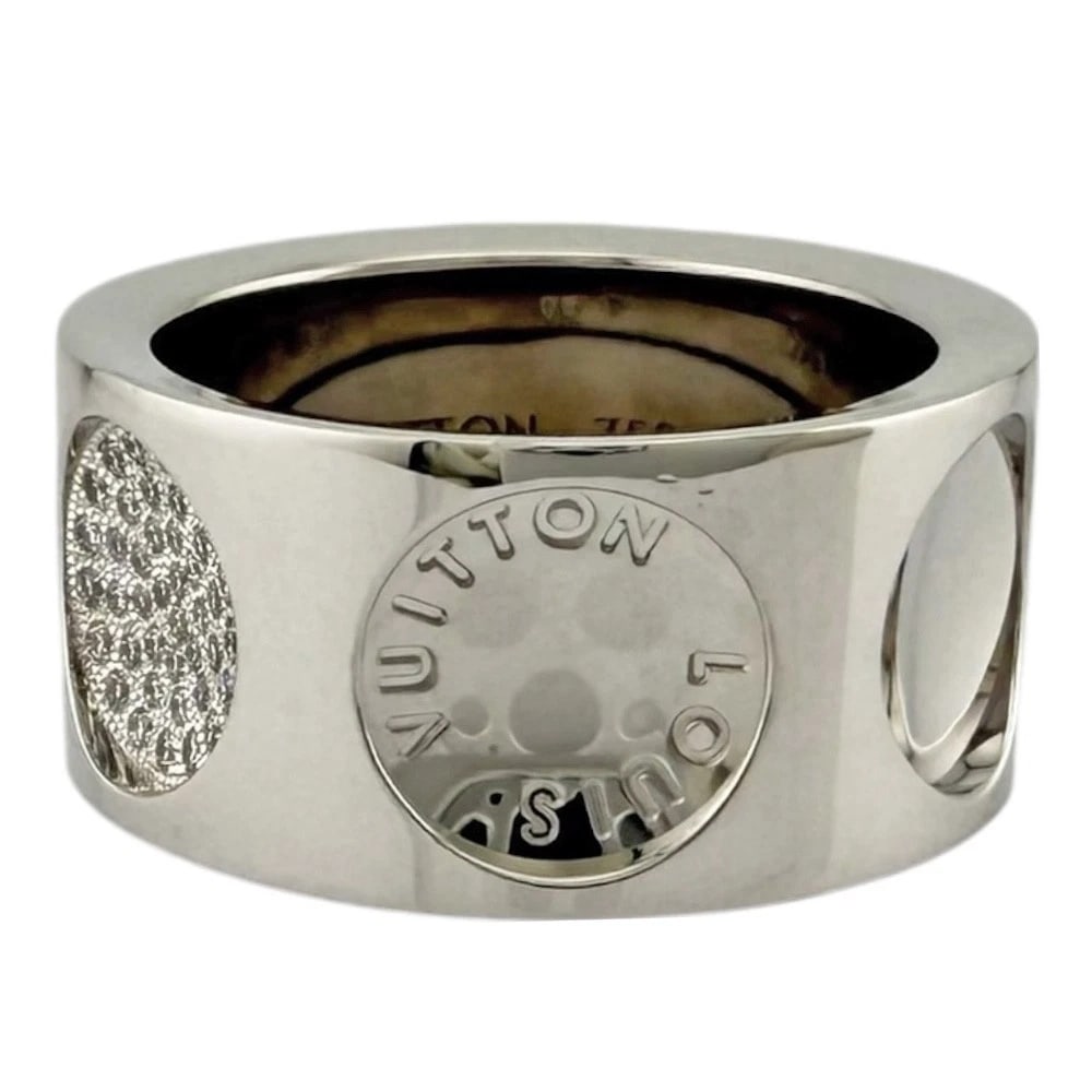 LOUIS VUITTON RING K18 WHITE GOLD DIAMOND: LOUIS VUITTON Ring K18 white gold diamond Brand: LOUIS VUITTON Type/Style: Ring Material: K18 white gold, Main Stone/Creation Natural Color: Silver Size: US 6 1/8 Accessories: None Accesso
